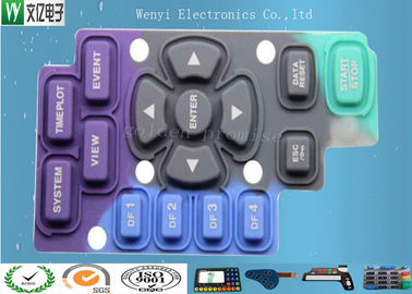 Purpurrote blaues Schwarz-Silikon-Tastatur-Kohlenstoff-Pillen-leitfähiger Kontakt-Farbschlüssel-Druck